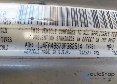 2003 Jeep Wrangler Sport z USA, uszkodzony, nr VIN 1J4FA49S73P362514